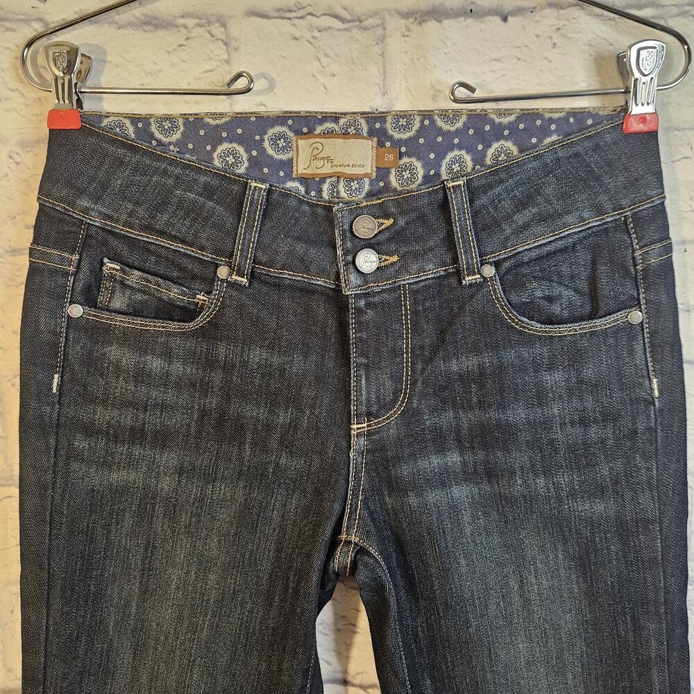Paige Premium Denim Hidden Hills Dark Wash Capri Jeans Women's Size 26 - Picture 2 of 8